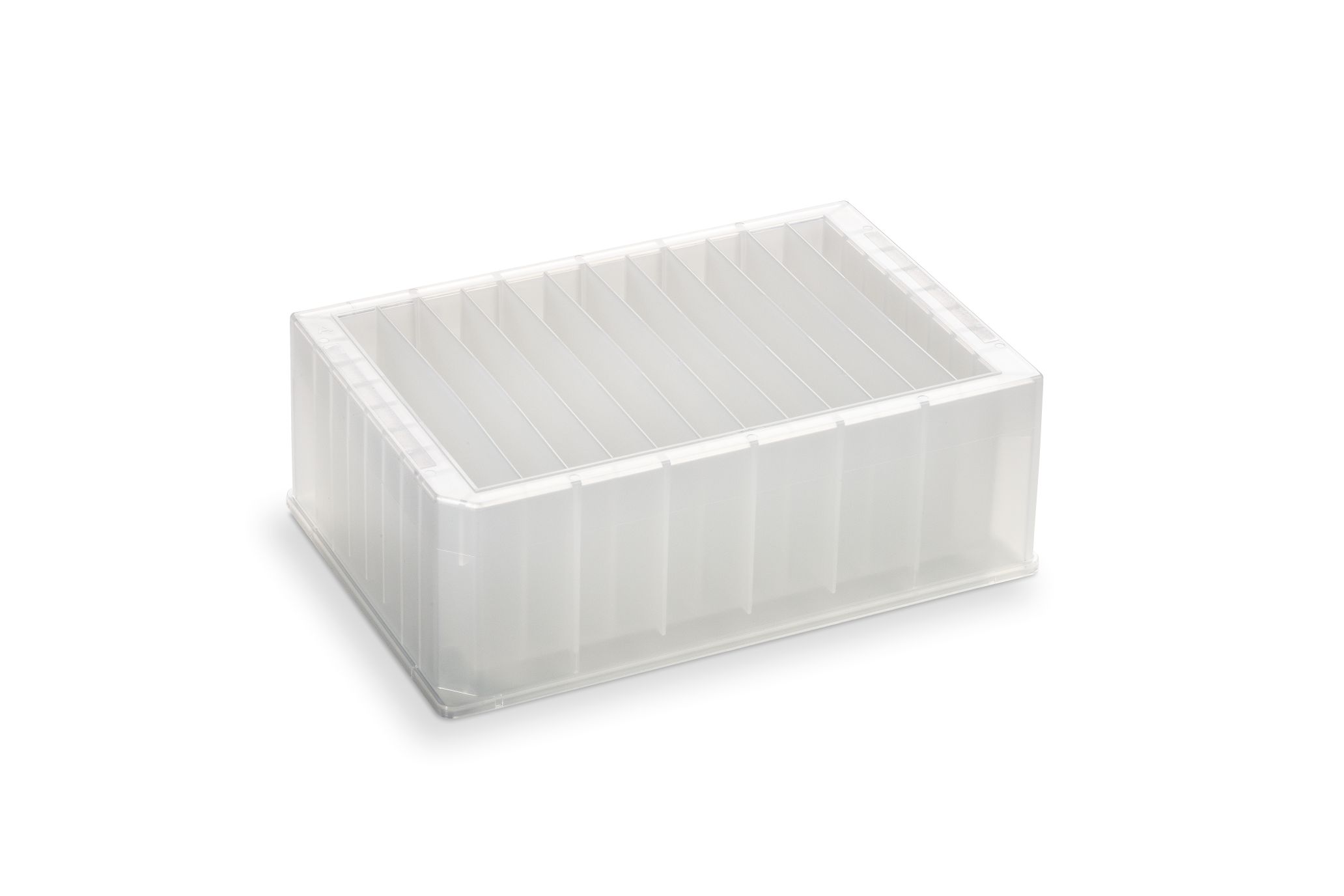 252 ml Reservoir plate: 12 compartment V bottom