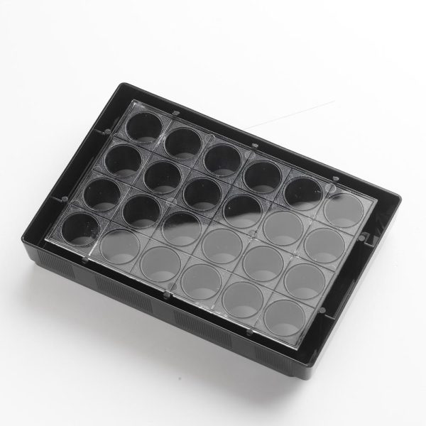 24 Well,  Round, Black, Clear F-bottom, Polystyrene Assay Microplate - Image 2