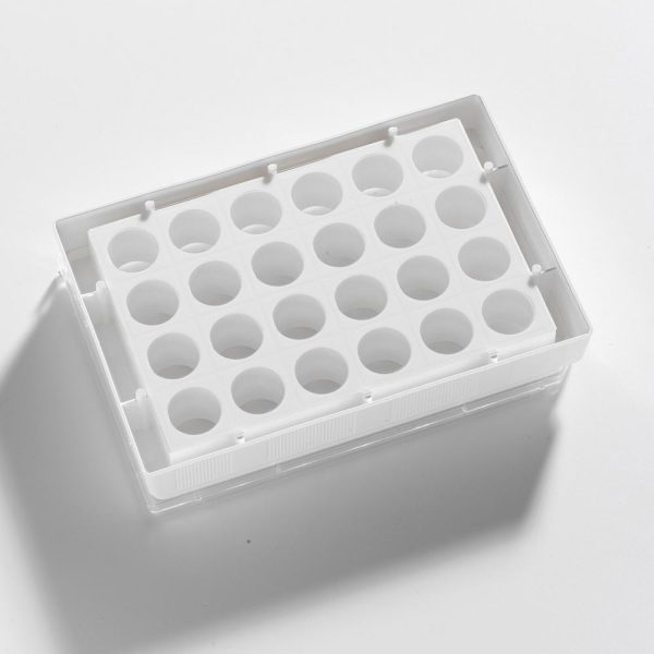 24 Well White glass bottom assay plate With Lid - Image 3
