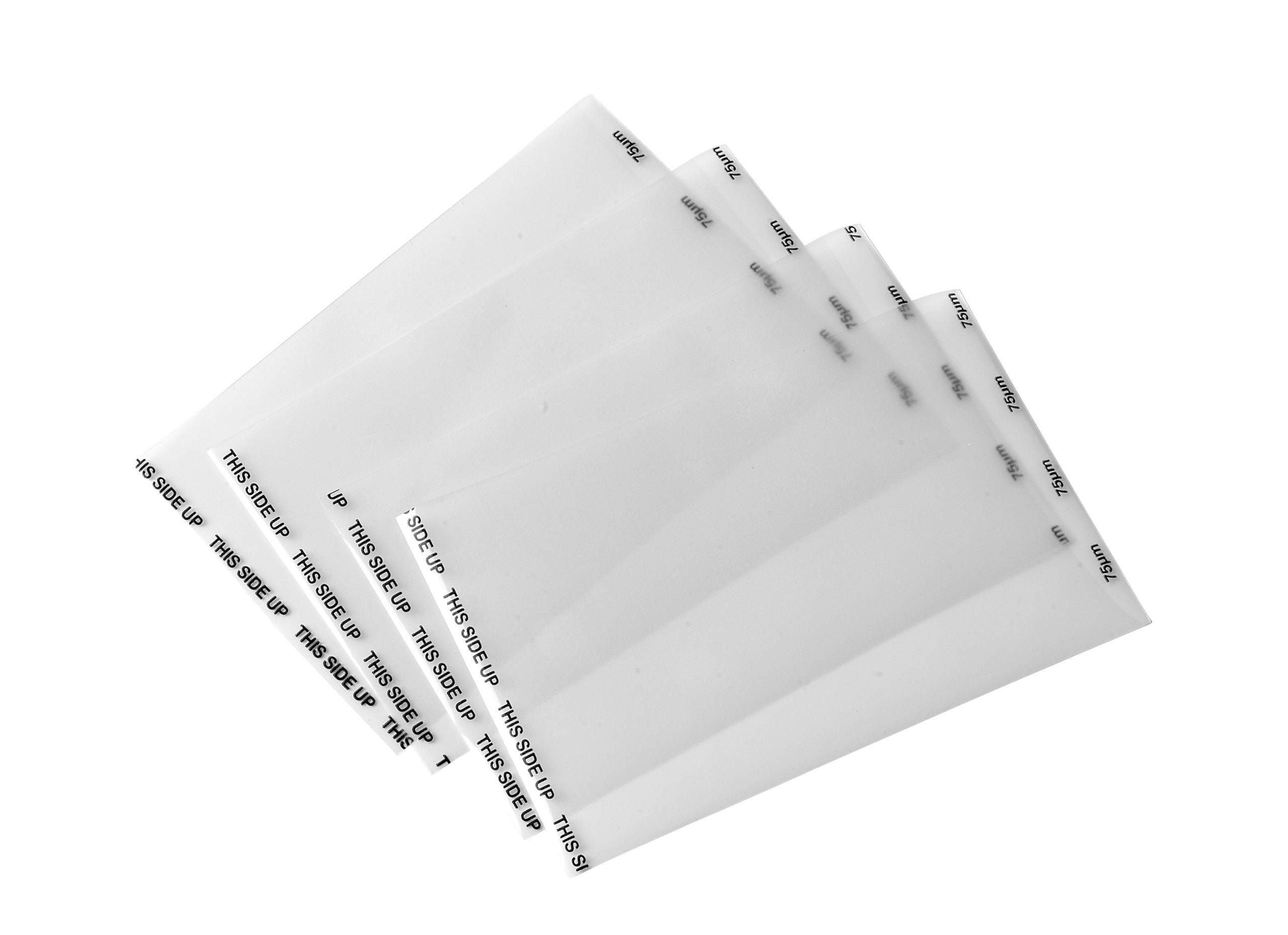 75 µm pieceable (non-peelable) clear polyester heat sealing films ...