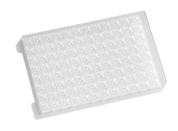 Pierceable silicone square well cap mat