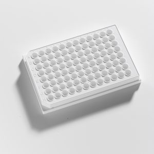 96 Well 350 µl White, Clear "No cross-talk" Bottom TC Treated With Lid