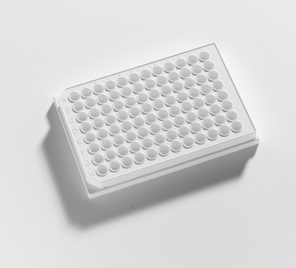 96 Well 350 µl White, Clear "No cross-talk" Bottom TC Treated With Lid